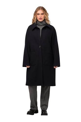 Ulla Popken Damen Sweatmantel Sweatjacke, schwarz, 42-44 im Sale