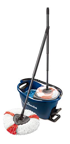 Vileda Turbo EasyWring &amp; Clean Floor Mop Complete Set, Mop and Bucket with Power Spin, Blue on Sale