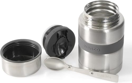 wenco Edelstahl Lunchpot 500 ml mit Löffel, Thermobehälter für Essen – Ideale Warmhaltebox für Kinder und Erwachsene, To-Go Suppenbehälter für Mittagessen unterwegs im Sale