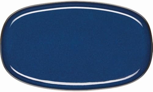ASA Saisons Ovale Platte Steinzeug Blau, im Sale