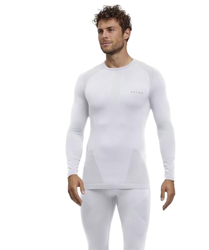 FALKE Men's Baselayer Shirt Warm Round Neck L/s Sh Functional Material Quick-drying 1 Piece, Blue Space Blue 6116, on Sale