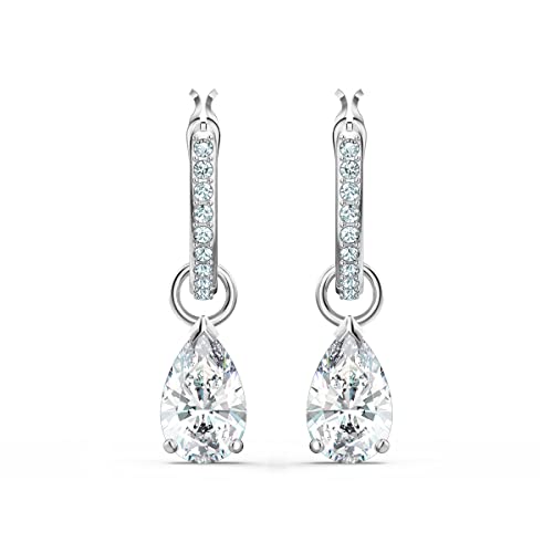 Swarovski Attract Drop Earrings, Pear Cut, White, Rhodium-Plated on Sale