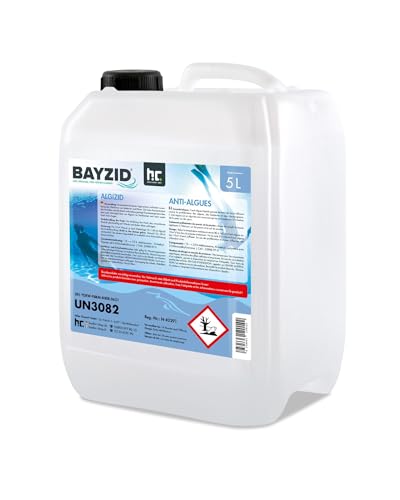 Bayzid Algizid Algenverhütung 1 x 5L - Algenvernichter Pool - Pool Zubehör - Präventiver Schutz vor Algen, Bakterien & Pilzen - Für Sauberes Wasser im Sale