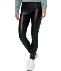 Thumbnail for Nur Die Women's Leather Look Relax & Go Faux Leather High Waist Treggings with Soft Inner Waistband, Black, EU on Sale