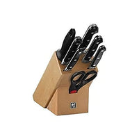 Thumbnail for ZWILLING Professional S knife block, 8-piece, wooden block, knife, sharpening steel, and scissors, stainless special steel/plastic handle with rivets, black [Made in Germany] on sale