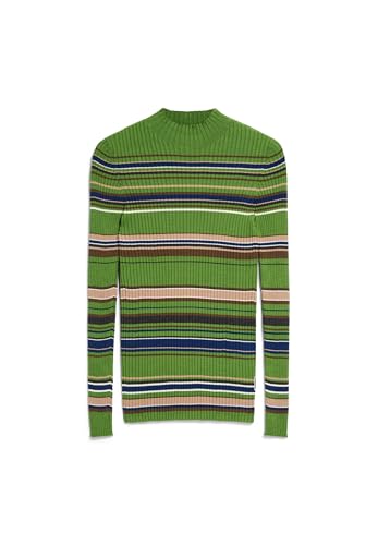 ARMEDANGELS Damen Pullover Slim Fit aus Bio-Baumwolle ALAANIA New Stripes Fitted Ivy Green-Cinnamon Dust im Sale