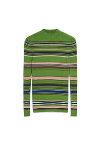 Thumbnail for ARMEDANGELS Damen Pullover Slim Fit aus Bio-Baumwolle ALAANIA New Stripes Fitted Ivy Green-Cinnamon Dust im Sale
