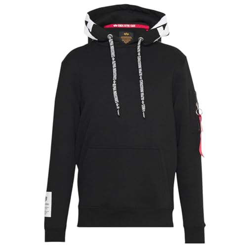 Alpha Industries Herren Alpha Hoody Kapuzensweat Kapuzenpullover, Black, im Sale