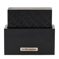 Thumbnail for Riviera Maison coasters, glass coasters, square coasters with holder - RM Identity Coasters - MDF - Black - (LxWxH) 10.5x11.5x5 on sale