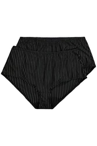 Ulla Popken Damen Midislips, 2er-Pack, Nadelstreifen, höher geschnitten Slip, Fuchsia, 50-52 im Sale