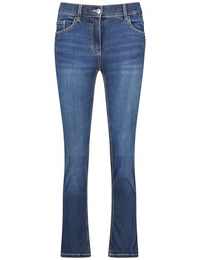 Thumbnail for Gerry Weber Damen 5-Pocket ALIS꞉SA Kurzgröße unifarben 7/8 Länge, reguläre Länge Black Black Denim 40 im Sale