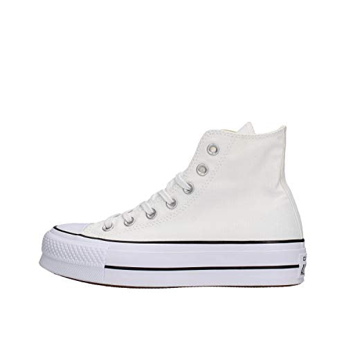 Converse Unisex Ctas Lift Hi White/Black/White Sneakers, White, 35 EU on sale