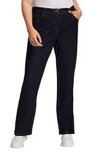 Thumbnail for Ulla Popken Damen Bootcut-jeans Bootcut Jeans, Dark Blue Denim, 56W / 32L EU im Sale