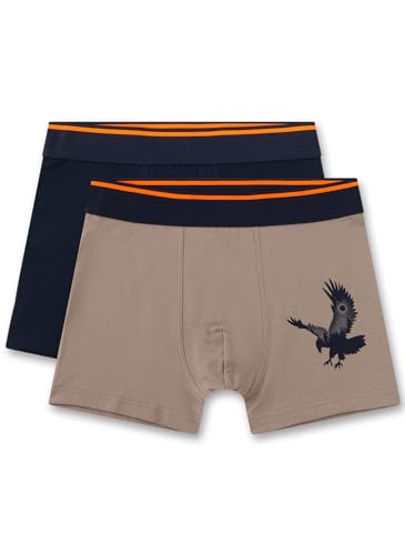 Sanetta Jungen-Hipshorts (Doppelpack) in Braun | Hochwertige und nachhaltige Unterhose für Jungen aus Bio-Baumwolle. Inhalt: 2er Set Unterwäsche für Jungen 164 im Sale