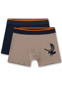Thumbnail for Sanetta Jungen-Hipshorts (Doppelpack) in Braun | Hochwertige und nachhaltige Unterhose für Jungen aus Bio-Baumwolle. Inhalt: 2er Set Unterwäsche für Jungen 164 im Sale