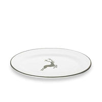 Thumbnail for GMUNDNER KERAMIK Platter oval/flag Gourmet Size: l= 21 cm xw= 14 cm xh= 2.1 cm grey deer tableware, handmade in Austria