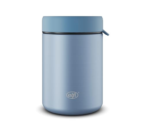 alfi ISO FOOD MUG 350ml, matte blue, stainless steel thermal food container, insulated container for soups, salads, and cereal to go, keeps hot for 5 hours and cold for 10 hours, dishwasher-safe, BPA-free, on sale