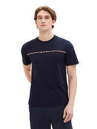 Thumbnail for TOM TAILOR Herren T-Shirt mit Streifen-Print & Logo, 10668 - Sky Captain Blue, im Sale