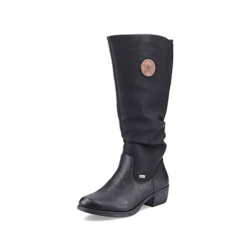 Rieker Damen Winterstiefel 93157, Frauen Stiefel, wasserabweisend, riekerTEX,langschaftstiefel,wasserdicht,Boots,schwarz (00),42 im Sale
