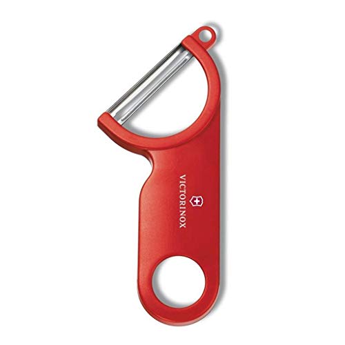 Victorinox Peeler with Cutter, for Fruit and Vegetables, Pendulum Blade, Extra Sharp, Ergonomic Handle, Red on Sale