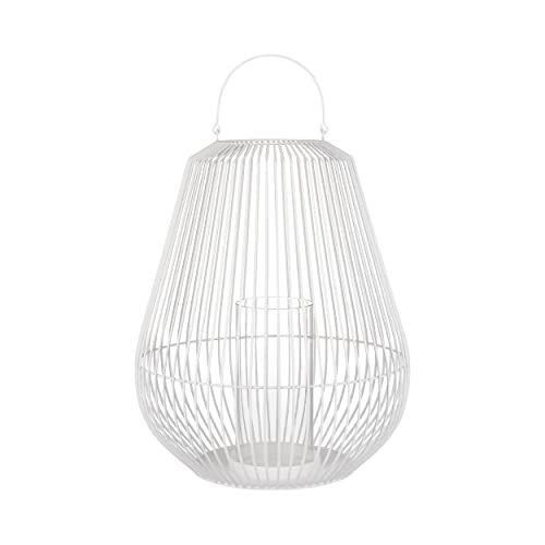 Blomus -NIDEA- Laterne, Windlicht mit Glaszylinder, Metalllaterne, Kerzenhalter, Dekolicht, Farbe White, Material Steel, Powder Coated H 67 (66228) im Sale