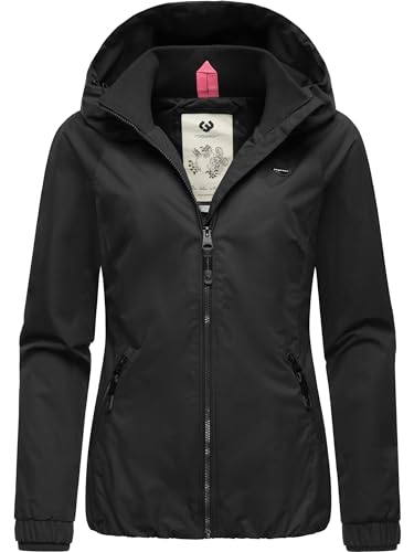 Ragwear women's waterproof transitional jacket, lightweight jacket, short with hood, Dizzie Black024 size 3 on sale