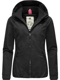 Thumbnail for Ragwear women's waterproof transitional jacket, lightweight jacket, short with hood, Dizzie Black024 size 3 on sale