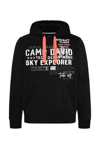 Thumbnail for Camp David Herren Hoodie mit Artwork und Kängurutasche Black im Sale