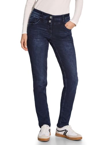 CECIL Damen Style Scarlett 2-Knopf 69 Jeans Casual Fit, Blue Black Used Wash, 29W / 30 im Sale