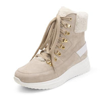 Thumbnail for VITAFORM Stiefeletten Damen Winter Beige - Italienisches Veloursleder - Gefütterte Stiefel Damen - Bequeme Schuhe für Herbst und Winter im Sale