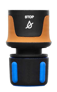 Thumbnail for Fiskars Schlauchanschluss, Universalgröße, Ø 13-15 mm (1/2 - 5/8), SoftGrip-Kontaktpunkte, 30 g, Schwarz/Orange/Blau, STOP, 1027079 im Sale
