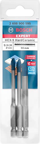 Thumbnail for Bosch Professional 3x Expert HEX-9 HardCeramic drill bit set (for roof tiles, tiles, Ø 5-8 mm, impact drill accessories) on sale