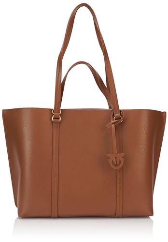 Pinko Damen Carrie Shopper Big Pottaled Leder Tasche, H85q_gelb Sole-Antique Old im Sale