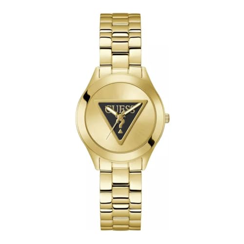 GUESS Damen Uhr Armbanduhr TRI Plaque GW0675L2 Edelstahl Gold im Sale