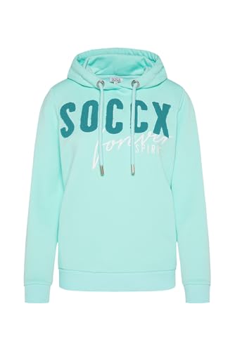 SOCCX Damen Hoodie mit Frottee-Logo Eclipse Navy im Sale