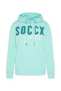 Thumbnail for SOCCX Damen Hoodie mit Frottee-Logo Eclipse Navy im Sale