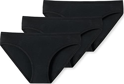 Schiesser Mädchen 3 PACK Unterwäsche Slips - 95/5 Organic Bio Baumwolle - Farbe: Schwarz_173523, im Sale