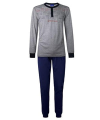 Thumbnail for Sergio Tacchini Men's Long Cotton Pajamas, Art. 35B2 Jeans on Sale