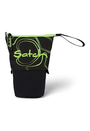 satch Pencil Slider extra large including divider, zippered compartment, pen holder, set square, window for timetable, Toxic Yellow - Dark Blue on sale