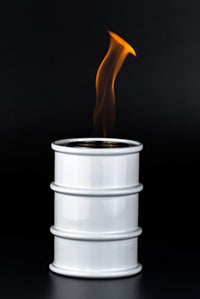 Thumbnail for sompex oil lamp barrel fire barrel for fuel gel in white 3318 small campfire to take with you barrel table fire garden balcony fire table fireplace on sale