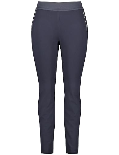 Samoon Damen Stretchhose Lucy unifarben reguläre Länge Marine 46 im Sale