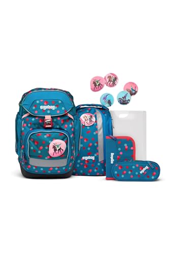 ergobag pack Set ergonomischer Schulrucksack, 6-teilig, Voltibär - Petrol, Einheitsgröße im Sale