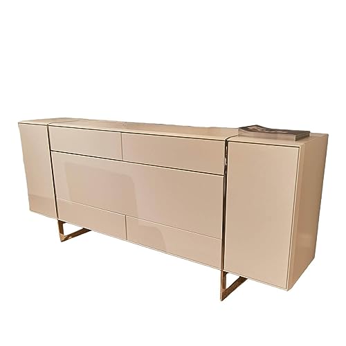 Hülsta Sideboard Fonis lacquered pure white frame profile chrome glossy metal frame including... on sale