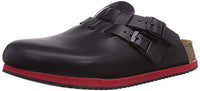 Thumbnail for Birkenstock Clog Kay Superlauf, WB, Naturleder, schwarz/rot, schmal, Größe 42 582636-42 (Damen-Clog Sandale Sandalette Pantoffel Pantolette Latsche Halbschuh Ristriemen Clogs Clogen Schluffen) im Sale