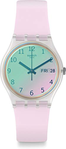 Swatch Unisex Erwachsene Analog Quarz Uhr mit Silikon Armband GE714 im Sale