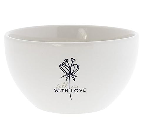 Bastion Collections Bowl fill me WITH LOVE Keramik weiß schwarz Müslischale Dessertschale Keramikgeschirr gedeckter Tisch BC Bowl im Sale