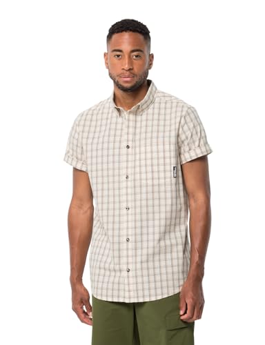 Jack Wolfskin Herren Hot Springs Shirt Shortsleeve, Egret, EU im Sale