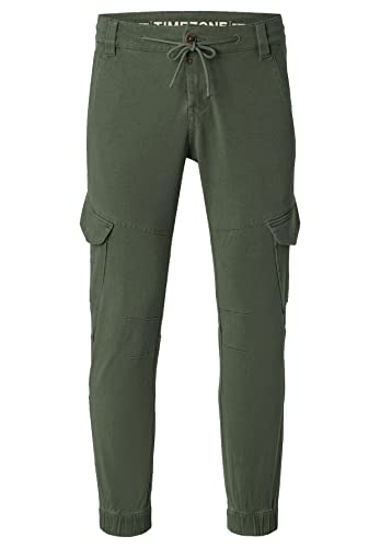 Timezone Herren Regular BrooklynTZ Freizeithose, Tank Green, 34/34 im Sale