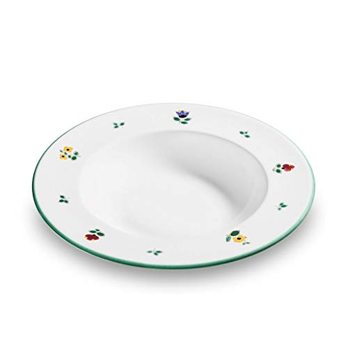 GMUNDNER KERAMIK Soup plate Gourmet Diameter: 24 cm Scattered flower tableware, handmade in Austria