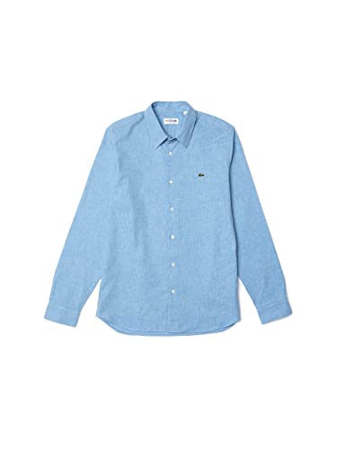 Lacoste Men's Ch2573 Woven T-Shirts, Navy/Flour, Collar Size: 39 on Sale